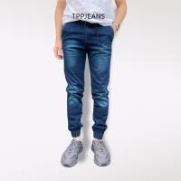 TPPJEANS JOGGER PANTS กางเกงยีนส์จ็อกเกอร์ขาจั้ม สีบลูยีนส์ฟอก ทรงสลิม เอวยางมีเชือก เป้าซิป ผ้ายืดสวมใส่สบาย งานตัดเย็บอย่างดี Size 28-54