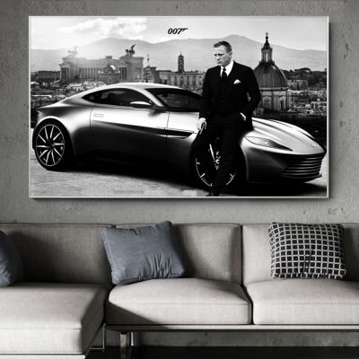 Agent Bond 007 Black And White Movie Poster And Prints Daniel Craig Film Picture On Canvas Wall Art Painting For Home Decoration