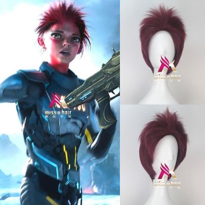 Ready Player One Artemis Cosplay Burgundy Short Wig Halloween Heat Resistant Synthetic Wig