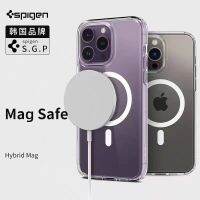 Spigen อัลตร้าไฮบริด (MagFit) สำหรับ Apple Magsafe ที่ชาร์จแบบไร้สายแม่เหล็กเคสสำหรับไอโฟนใส12 13 14 14 Plus