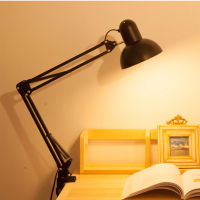 Manicure Table Lamp Nail Desk Night Light Fixture With Clamp Computer Office Accessories Vintage LED Folding Book Read Writing