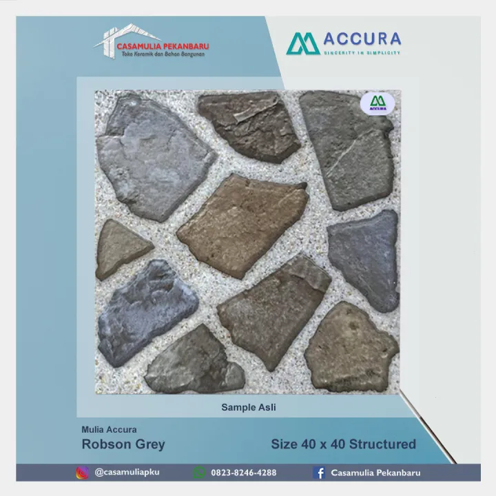 Keramik Lantai Kasar Mulia Accura 40x40 Robson Grey Kw 1 Lazada Indonesia 7061