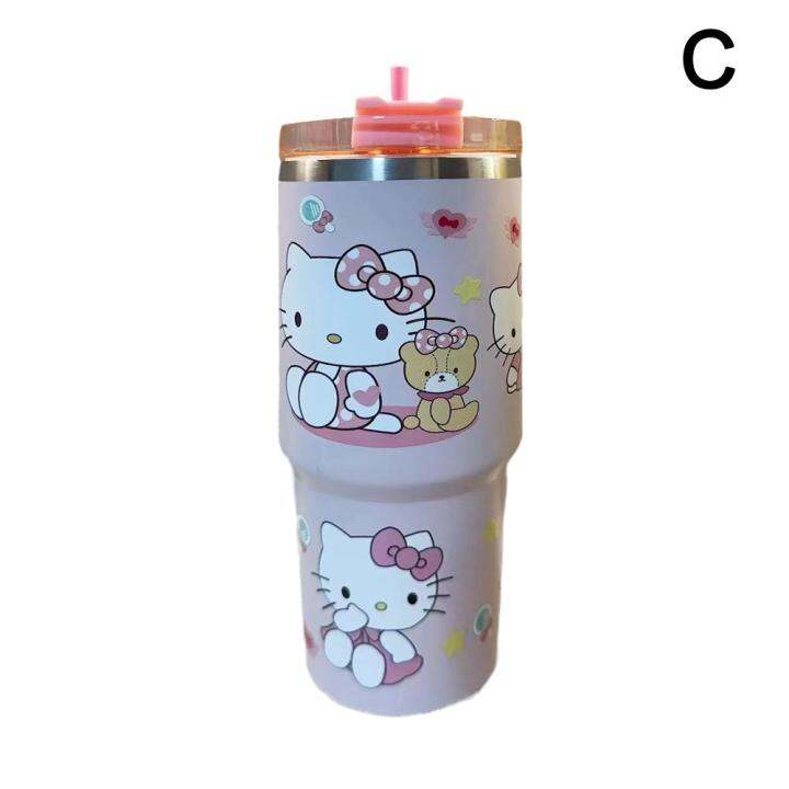 2023-cute-creative-cartoon-drawing-large-capacity-thermos-with-double-layer-tumbler-4-cup-optional-colors-ice-cup-straw-r9l5