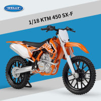 Welly 1:18 Ktm 450 Sx Racing Sx-F Ktm 1290 Super Duke R เดิมที่ได้รับอนุญาตจำลองโลหะผสมรถจักรยานยนต์รุ่นรถของเล่นการจัดเก็บภาษี