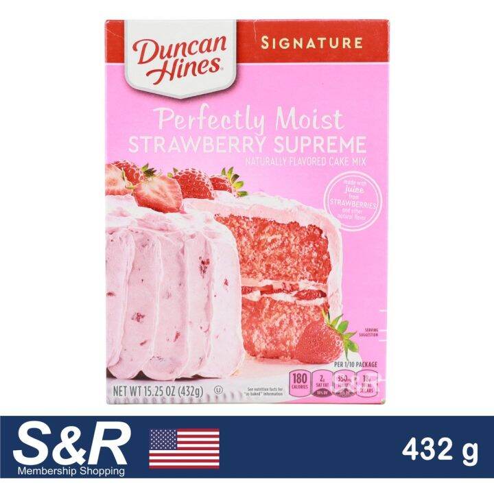 Duncan Hines Perfectly Moist Strawberry Supreme Cake Mix 432g Lazada Ph