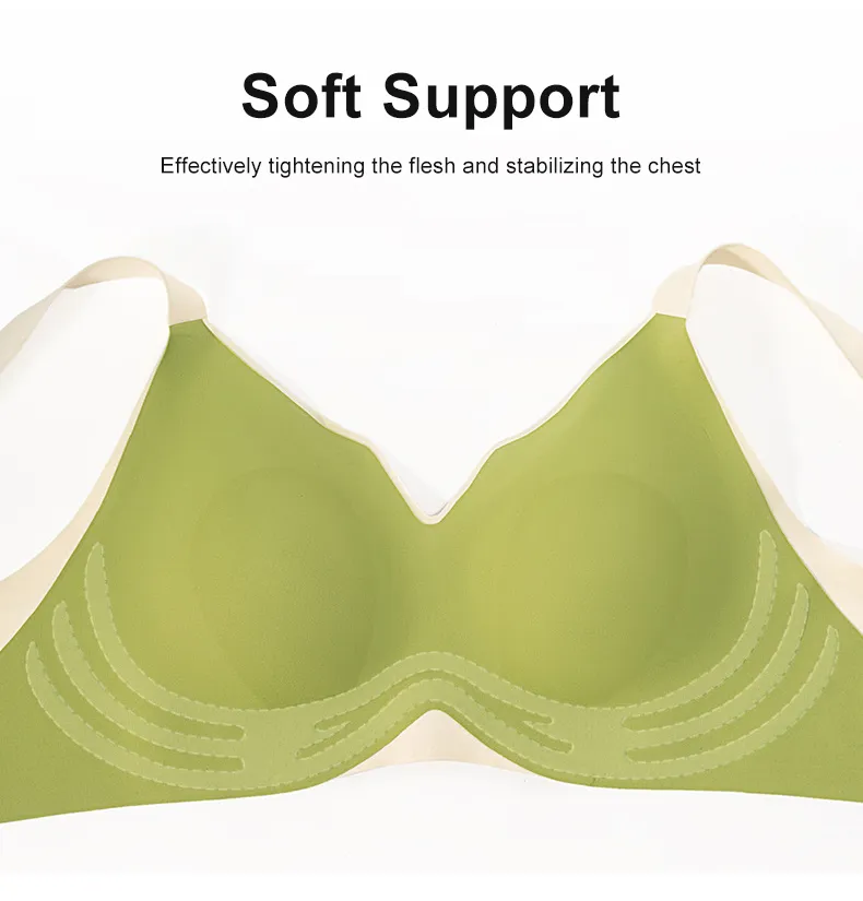 FallSweet Large Size Seamless Underwear for Women Wireless Thin Breathable  Bra Push Up Bra M-4XL
