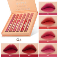 Iomlss DNM 6PCS ลิปเคลือบริมฝีปากกำมะหยี่ลิปสติกเนื้อแมทกันน้ำคงทนลิปเคลือบริมฝีปากลิปกลอส