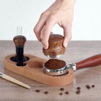 Coffee press holder Handle holder solid wood powder hammer cloth powder big/small size powder presser coffee machine handle base