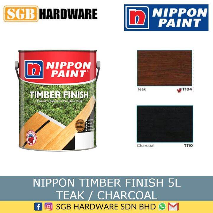 Nippon Timber Finish 5Litre Teak / Charcoal Lazada
