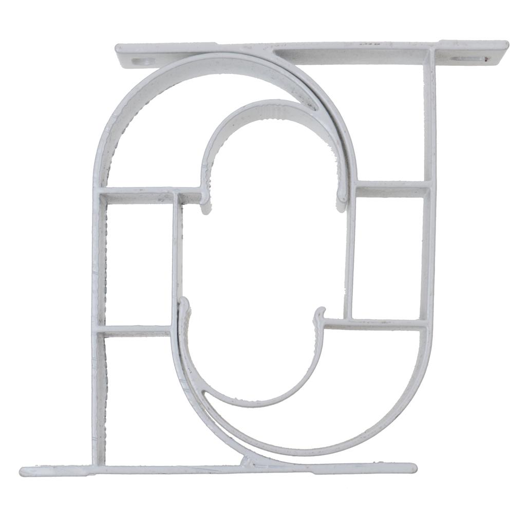 1 Pair Aluminium Alloy White Window Curtain Halfer Holders Brackets Supports 