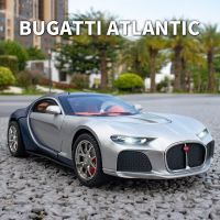 New 1:24 Bugatti Atlantic Supercar Alloy Toy Car Model Wheel Steering Sound And Light Childrens Toy Collectibles Birthday Gift