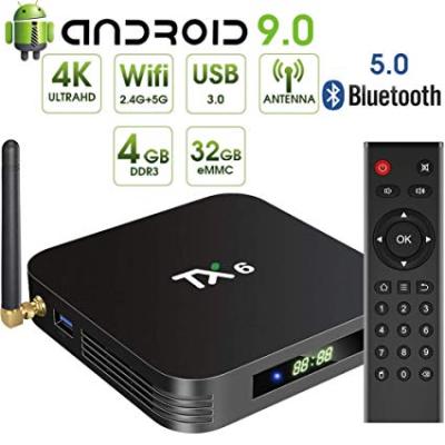 TX6สมาร์ท Android 9.0กล่อง4G 32GAllwinner H6 Quad core2.4G+5G dual Wifi BT 4.1 ชุดกล่องด้านบน 4 K HD H.265 Media Player