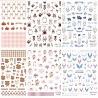 LALADAN สติกเกอร์ติดเล็บรูปแต่งเล็บเล็บ Decal ตกแต่งศิลปะติดเล็บรูปผีเสื้อ Cinnamoroll Kitty Kitty Cat Kuromi