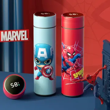 Disney Thermos Cup Stainless Steel Cartoon Spider-Man Captain America Water  Bottle Boys and Girls School