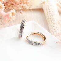 ?พร้อมส่ง ต่างหูห่วง เพชรสวิสcz สีทอง18k แบบมาใหม่