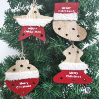 4pcs Mix 90cm Merry Christmas Wood Pendant Star Christmas Tree Santa Gift Christmas New Year 2022 Home Christmas Decoration