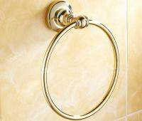 ♙▩✧ Luxury Gold Color Brass Bathroom Hardware Accessories Round Towel Ring Hanger Holder Dba104