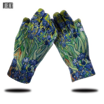 Van Gogh Painting Printing Gloves Knitted Fashion Warm Men Working Mittens