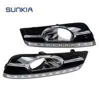 SUNKIA Waterproof LED Daytime Running Light DRL For Chevrolet Cruze (2009-2012) DRL Fog Lamp with Turn Signal Dimmed Light