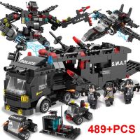 【Free-delivery】 MBJ Amll 700Pcs City SWAT Building Blocks เรือยานพาหนะ Technic อิฐ DIY Playmobil ของเล่นสำหรับเด็กปี Gift