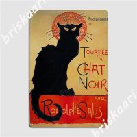 39; Noir39 Tournee Du Chat; ป้ายโลหะสำหรับงานปาร์ตี้คลับห้องนั่งเล่นปรับแต่งโปสเตอร์ดีบุก