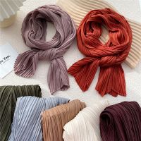 Cotton Linen Crinkle Scarf Women Hijab Square Pleated Scarf - 2023 New Spring Scarf - Aliexpress