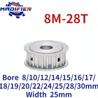 8M 28ฟัน AF สองด้านแบนซิงโครนัสร่องล้อกว้าง25Mm หลุม8101212.7141516171819202224252830มม.