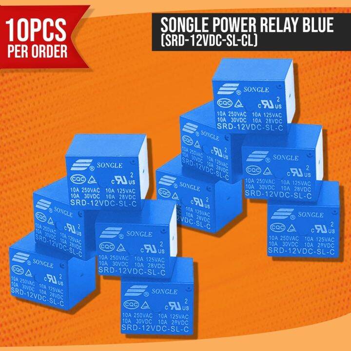 10PCS SONGLE 12V DC 10A 5 PIN MINI POWER RELAY SRD 12V Lazada PH