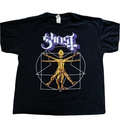 เสื้อยืด พิมพ์ลาย Ghost Popestar Heavy Metal Rock Concert Tour สีดํา สําหรับผู้ชาย 455859S-5XL