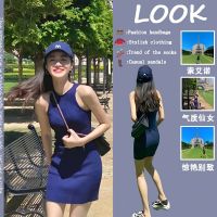 DM ชุดเดรสลำลองผู้หญิง H Pocket Shirt Solid Simple Short Dress (สาเหตุเกาหลี)