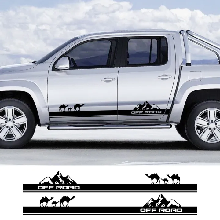 pickup-door-side-skirt-stripes-decals-for-vw-volkswagen-amarok-stickers-truck-mountain-off-road-decor-covers-auto-accessories