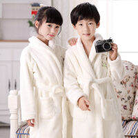 Winter Princess Bathrobe for Girl Flannel Warm Long Robes Boys Soft Cotton Pajamas Casual Kids Sleepwear for 3-14Yrs Bathgrowns