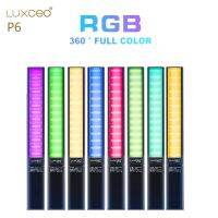 LUXCEO ไฟวิดีโอ LED RGB P6 2500K-6500K รูปภาพหลากสี RA≥ 95แบตเตอรี่แบบชาร์จได้ภาพถ่ายสีสันสดใส10000Mah ไฟลบ.ม