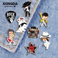 【DT】hot！ SONGDA ROCK Enamel Pins Latin Jazz Dancing Badge Buttons Brooch Denim Shirt Lapel Jewelry Kids