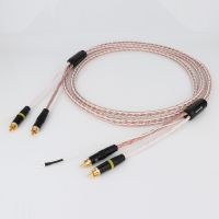 【YF】 HiFi 8TC 7N OCC PHONO Cable Single Crystal Copper 2RCA to Grounding U Shopper Plug-in Audio Phono Tonearm Cables