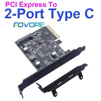 PCI-E PCI Express 4X To USB 3.1 Gen 2 (10 Gbps) 2-Port Type C Expansion Card ASM3142 Chip 15-Pin Connector For Windows/Linux