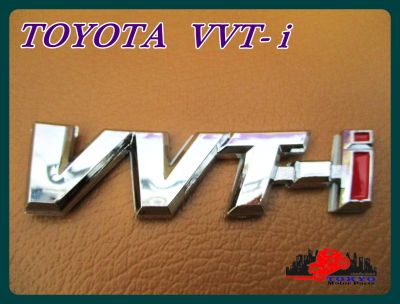 TOYOTA  "VVT- i"  LOGO "CHROME" STICKER size 7x2 cm. (1 PC.) // แผ่นป้ายอักษร สติ๊กเกอร์ โลโก้ สีโครเมี่ยม ติดรถ พร้อม กาวติด