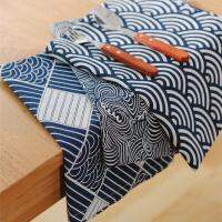 1Pc 50x65cm Placemat Checkered Ocean Wave Tablecloth Kitchen Dinner Bowl Mat Shooting Background Cloth