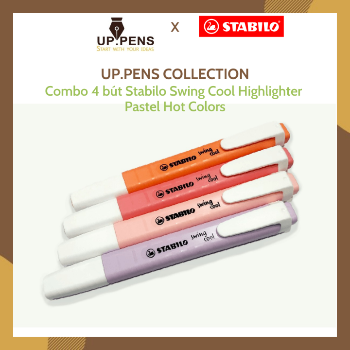 Combo 04 bút dạ quang Stabilo Swing Cool Highlighter –  Collection –  Pastel Hot Colors 