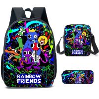 Rainbow Friends Anime 3Pcs/Set Backpack Student School Shoulder Bag Kids Cute Travel Backpack Children Birthday Gift