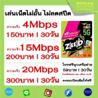 ซิมเทพ AIS เล่นไม่อั้น เน็ตไม่จำกัด ไม่ลดสปีด ความเร็ว 4Mbps (เดือน150฿),10Mbps(เดือน200฿)+โทรฟรีทุกค่าย,15Mbps(เดือน200฿),20Mbps(เดือน300฿)