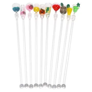 10pcs 23cm Acrylic Cocktail Stirrers Kitchen Bar Tool Juice Party Drink  Mixer Swizzle Stick Wine Agitators