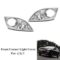 1 Pair Front Bumper Corner Light Cover Fog Light Cover Fog Lamp Hood for Mazda CX7 CX-7 2009-2011