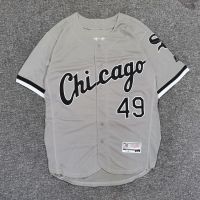 high-quality American baseball uniform white sox embroidery letters cardigan coat street dance shirt with short sleeves hip-hop big yards tide