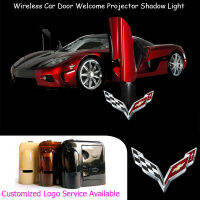 2x Corvette C7 Logo Car Door Projector Ghost Shadow LED Lights Wireless