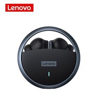 Lenovo หูฟังบลูทูธ LP60ชุดหูฟังแบบวงแหวนโลหะหมุนได้หูฟังเล่นเกมไร้สาย TWS ระบบสเตอริโอเวลาแฝงต่ำ