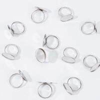 Ready Stock 40~80pcs DIY Finger Rings Making Kits with Adjustable 304 Stainless Steel Finger Rings Components Transparent Glass Cabochons and Container