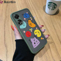 Jizetin เคสโทรศัพท์แบบแข็งหลากสีน่ารักสำหรับ OPPO A78 4G เคสมีน้ำค้างแข็งโปร่งใสลายการ์ตูนน่ารักพร้อมกล้องปกป้องเคส