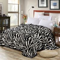 Soft Home Coral Plush Blanket Bed Cover Bed And Sofa Zebra Pattern Print Blanket Comfortable Soft Breathable Portable