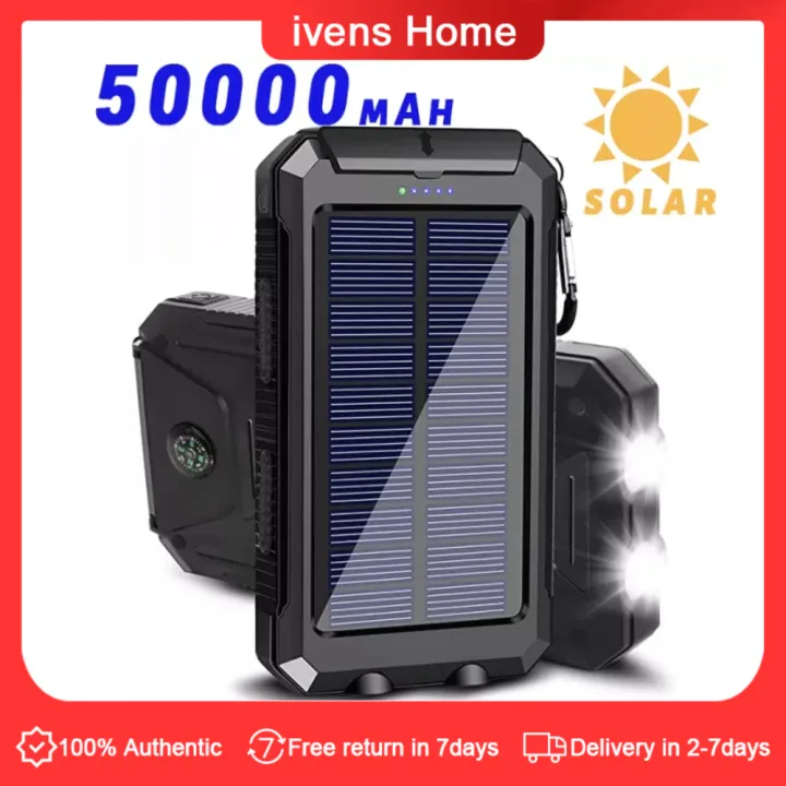【Ready Stock】Solar Power Bank 50000mah Original Fast Charging